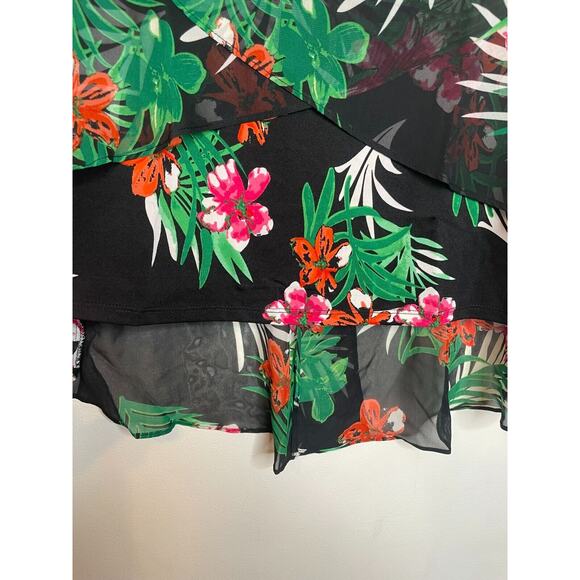 NY Collection Womens Floral Print  Sleeveless Blouse High-Low Hem Size 2X - Picture 3 of 8
